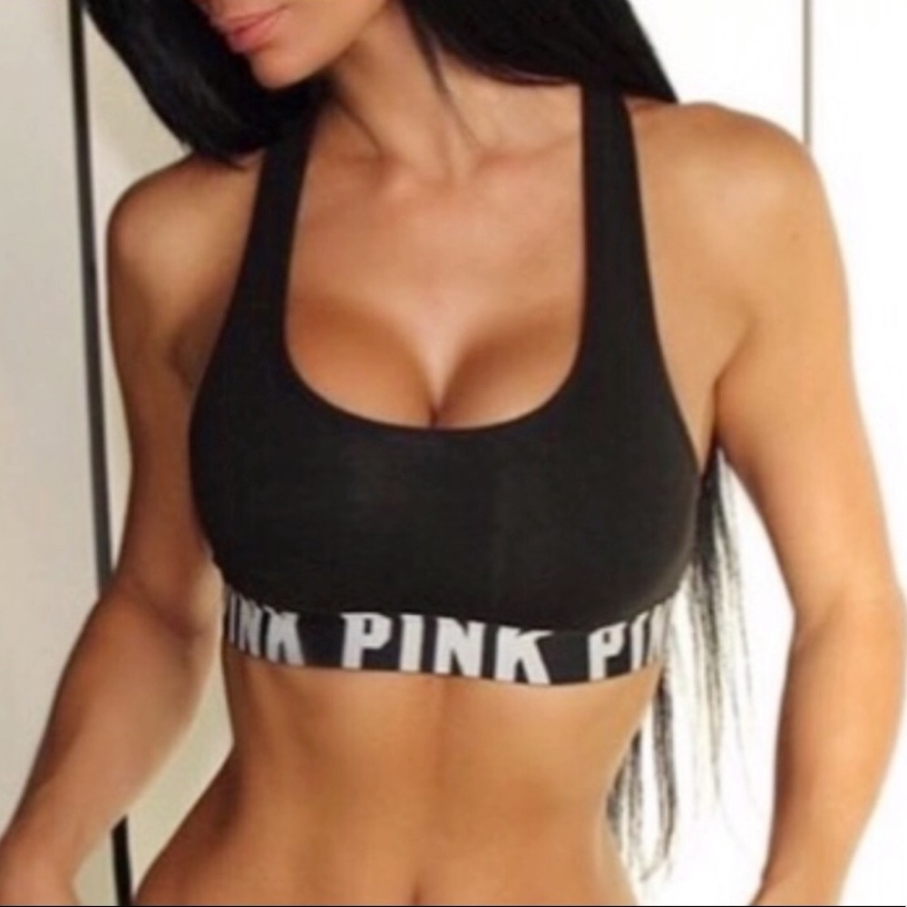 Vs Pink Logo Sports Bra